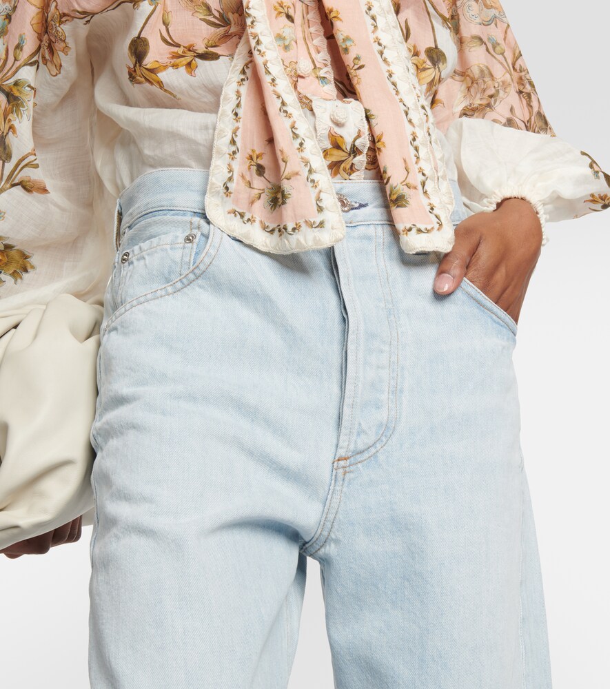 Gaucho high-rise wide-leg jeans