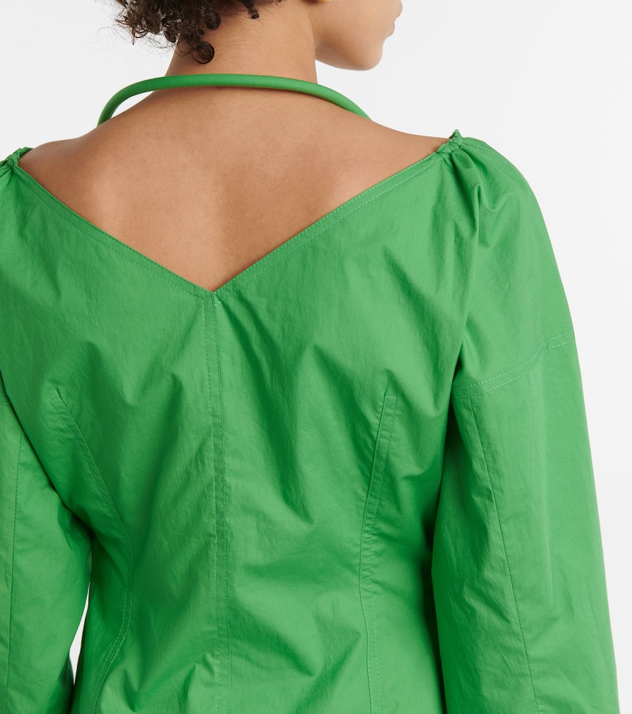 Tami cotton poplin halterneck top