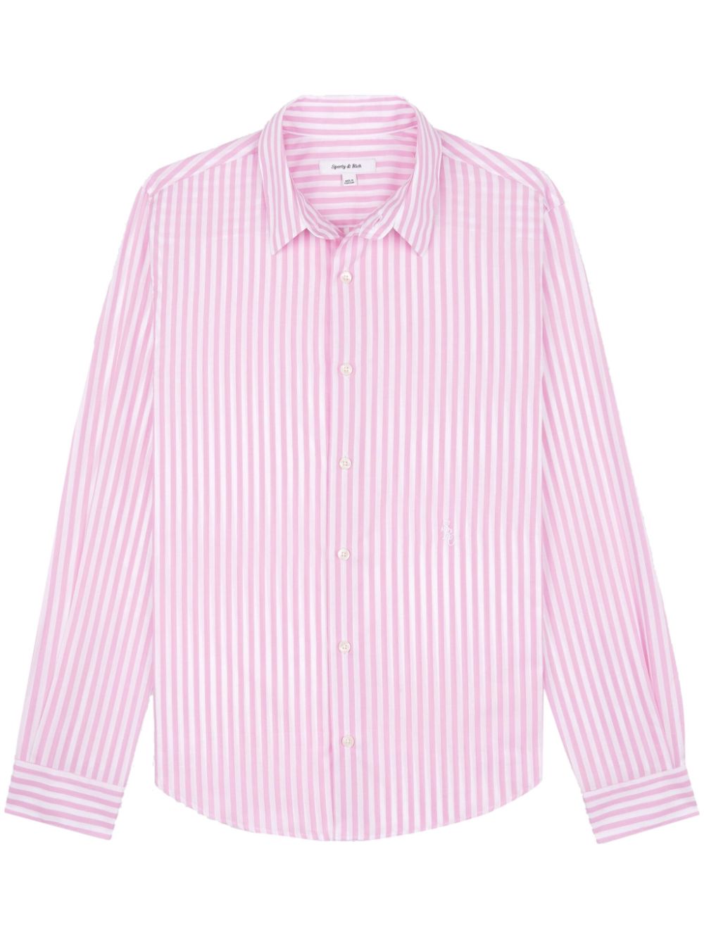 Logo-embroidered striped shirt - Pink