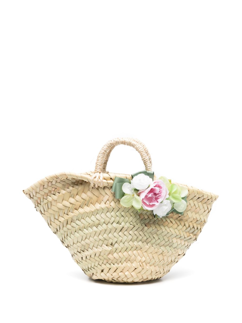 Floral-appliqué tote bag - Neutrals