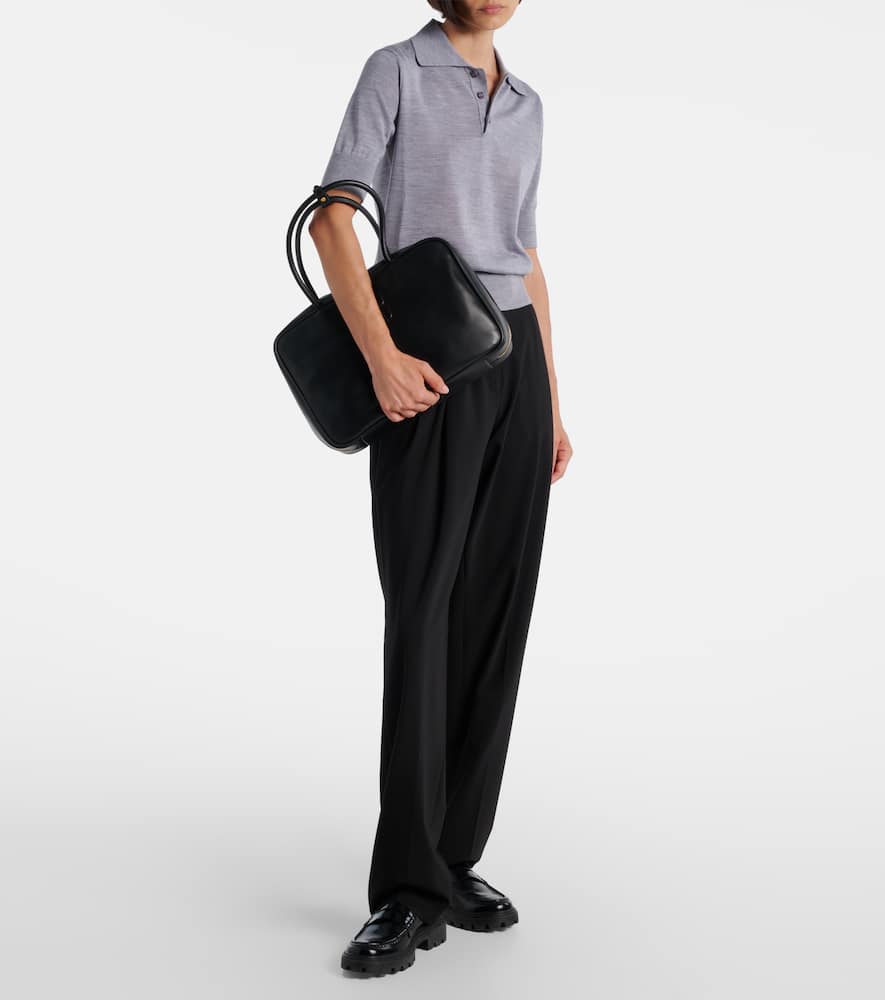 Wool and silk polo shirt
