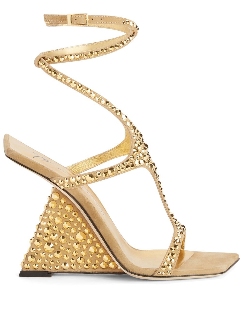 Tutankamon crystal 105mm sandals - Gold