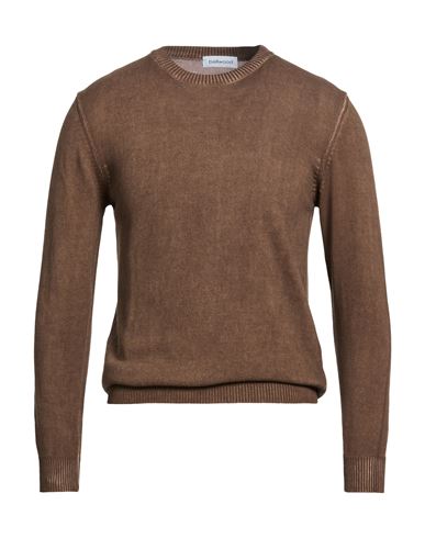 Man Sweater Dark brown Size 42 Cotton