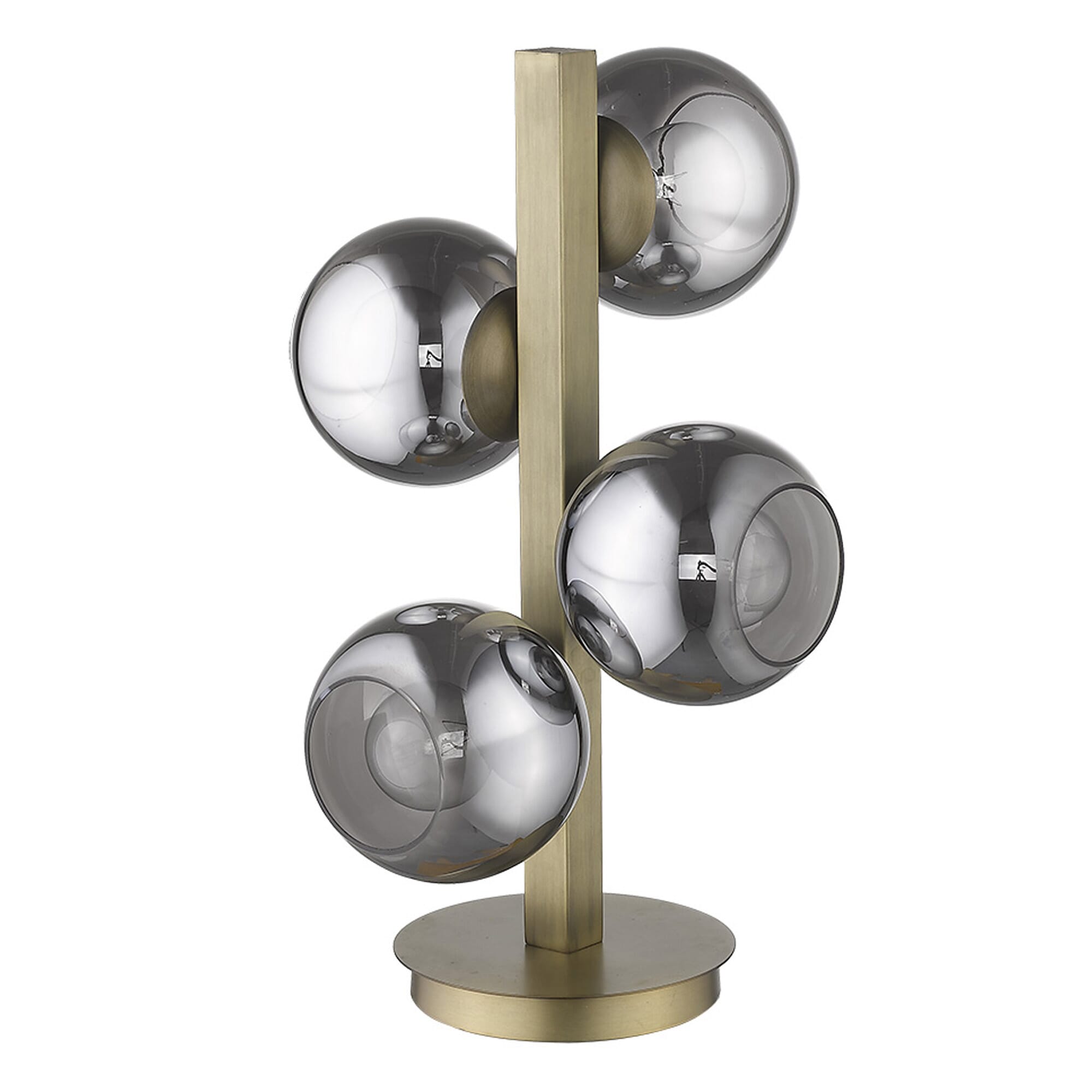 Aged Brass Four Light Table Lamp from the Lunette Collection