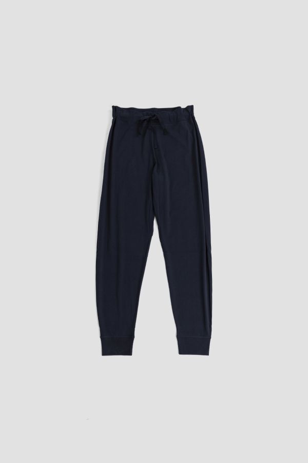 Hand-Knit Jersey Joggers — Navy
