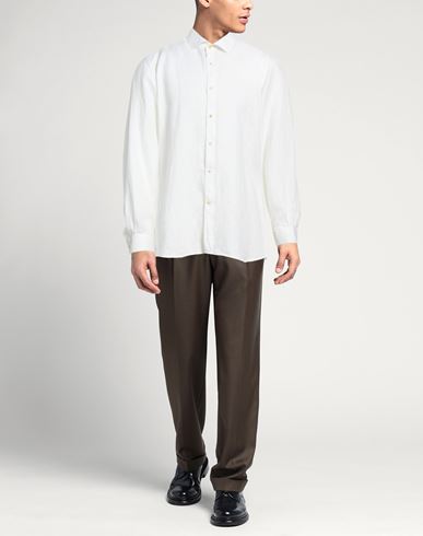 Man Shirt White Size 17 ¾ Linen