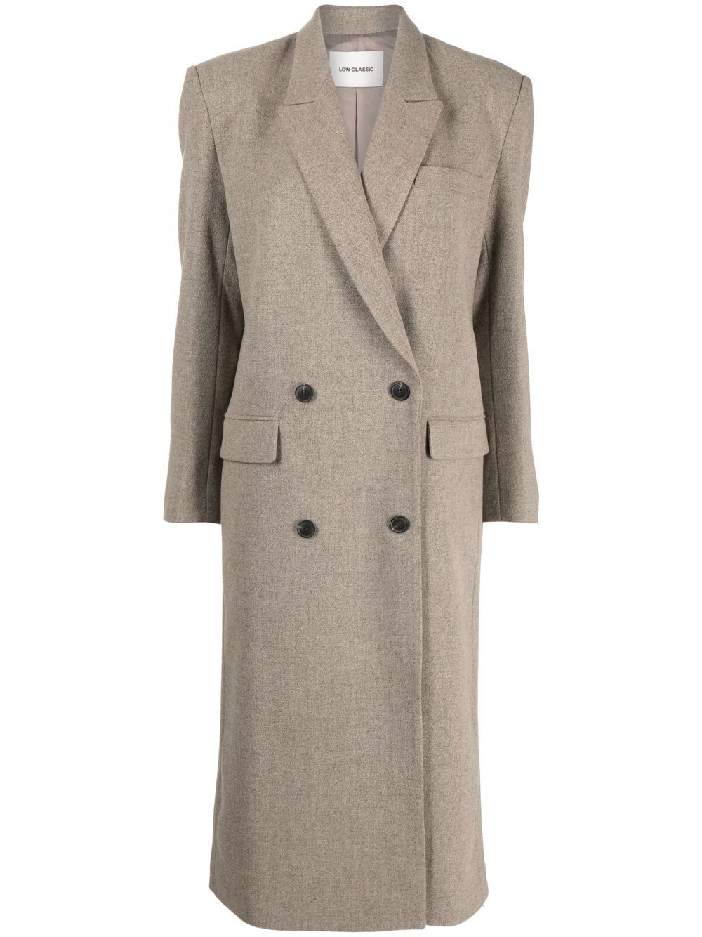 Double-breasted wool coat - Brown