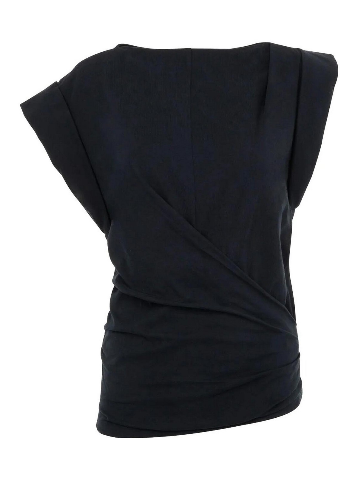 Maisan Draped Cotton T-Shirt
