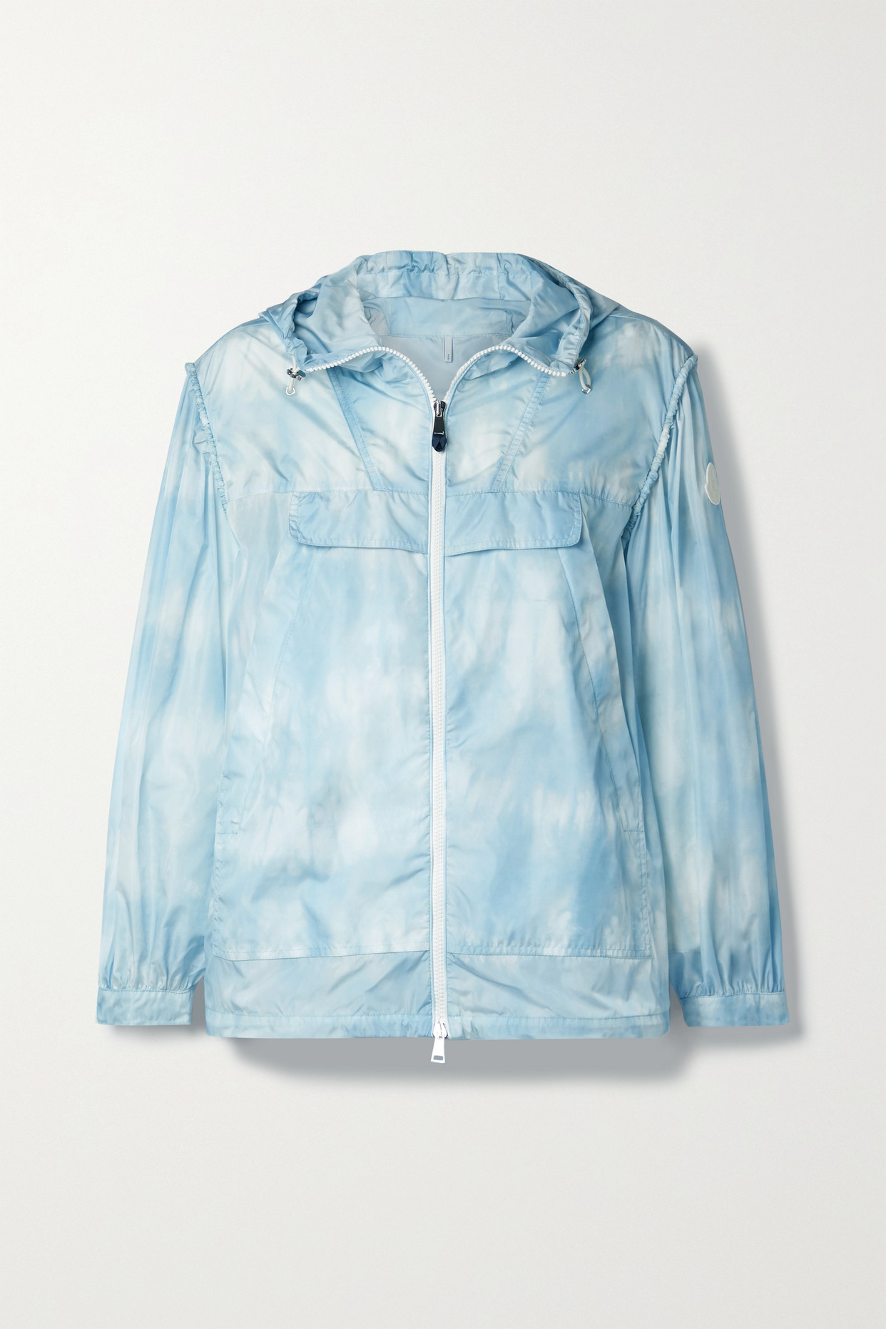 몽클레어 여성 Corseulles 후드 프린트 쉘 재킷 - 스카이 블루 - 2