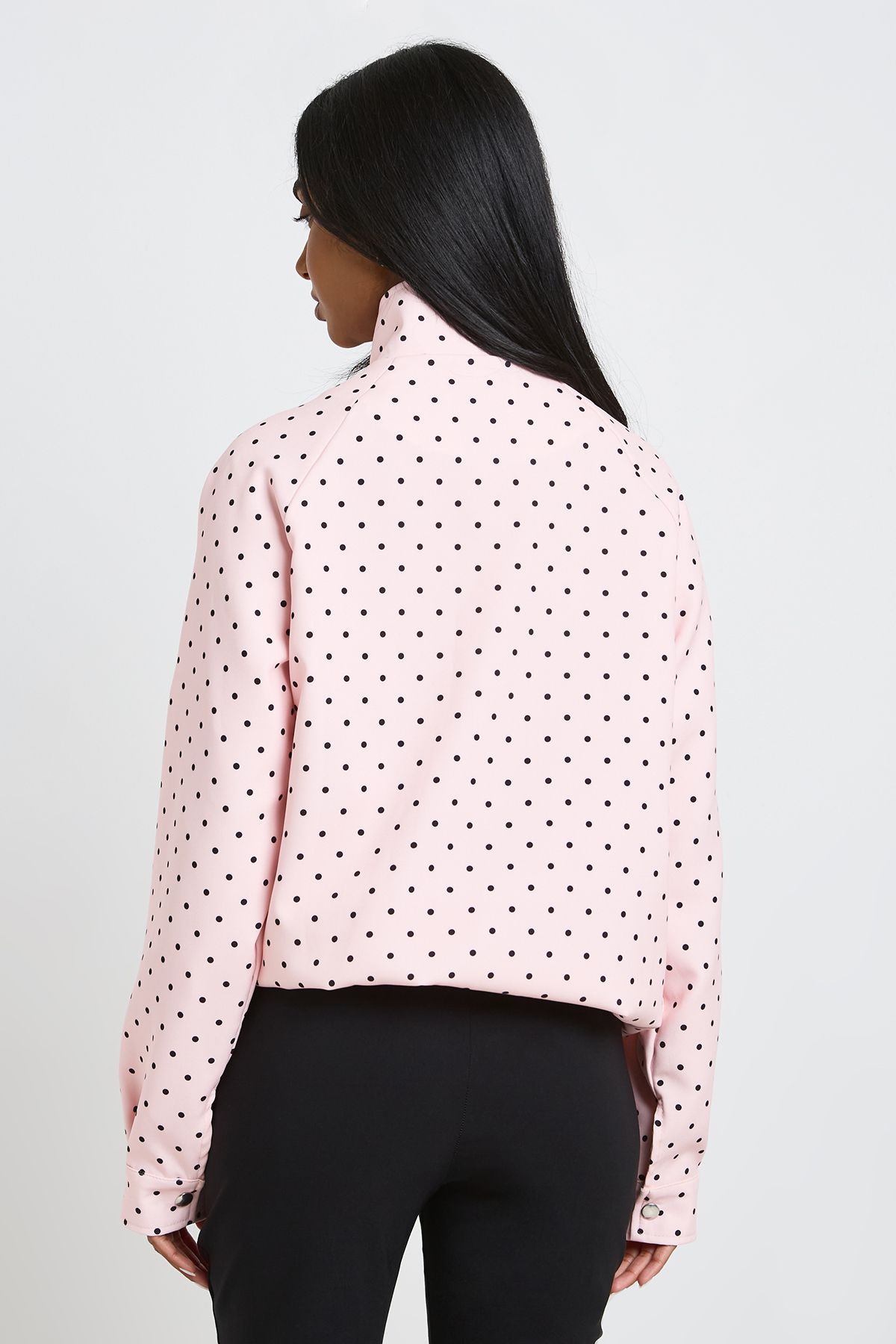 Boohoo Womens Polka Dot Funnel Neck Jacket - Pink - X-Large