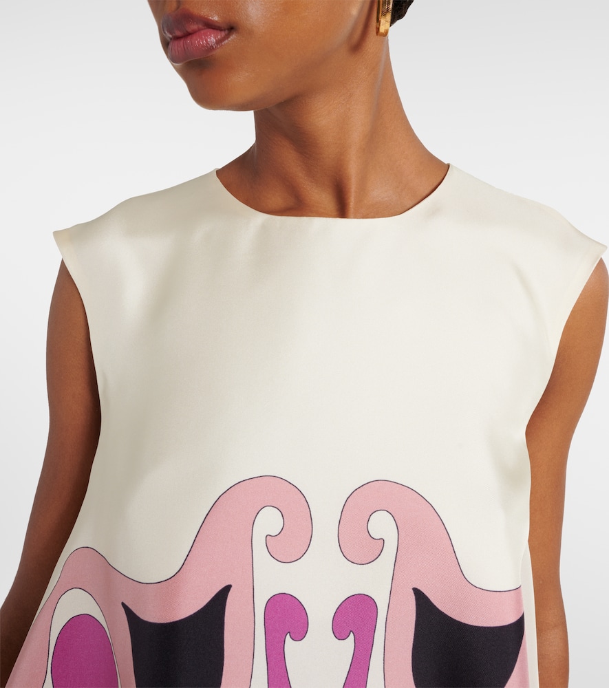 San Carlo printed silk twill top