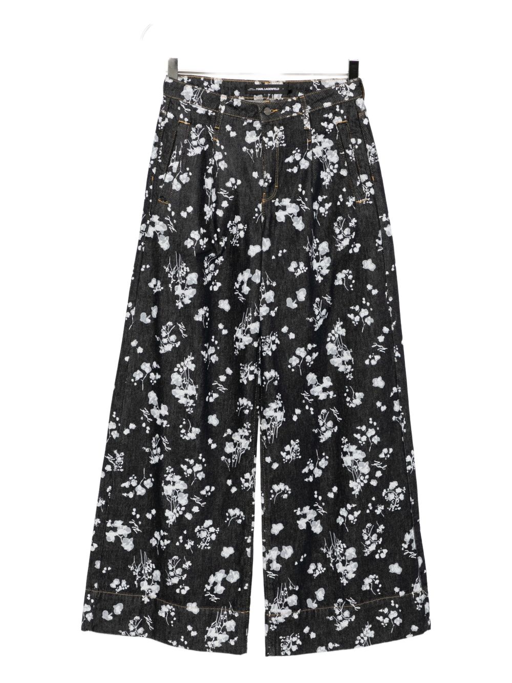 Orchid-printed denim jeans - Blue