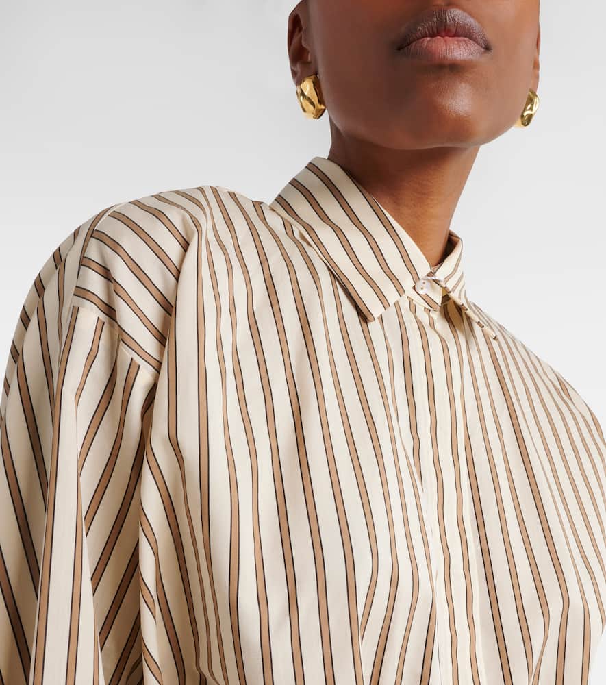 Lord striped belted cotton and silk shirt dress