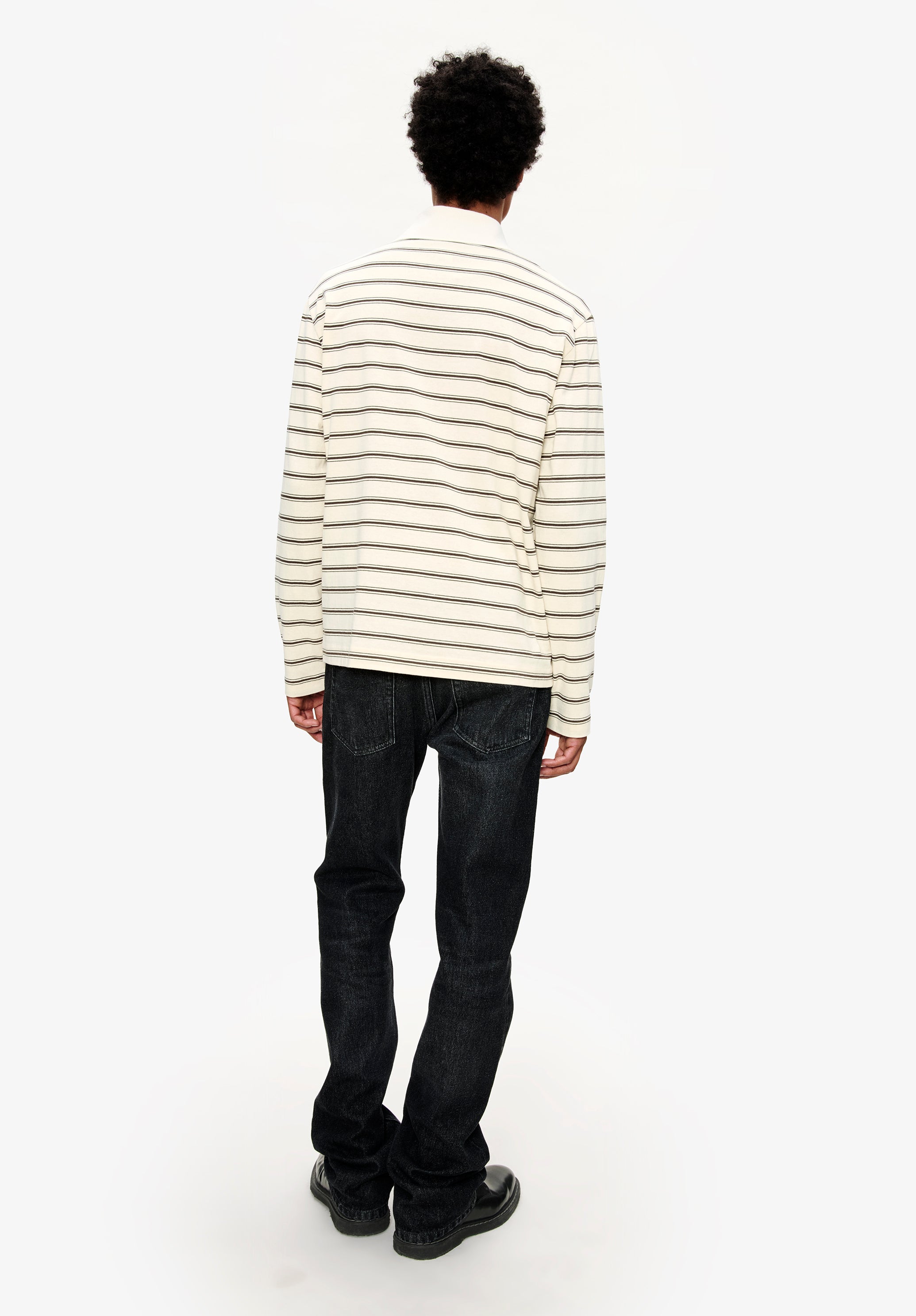A. P.C. Long-sleeve striped polo shirt S AAD - Ecru