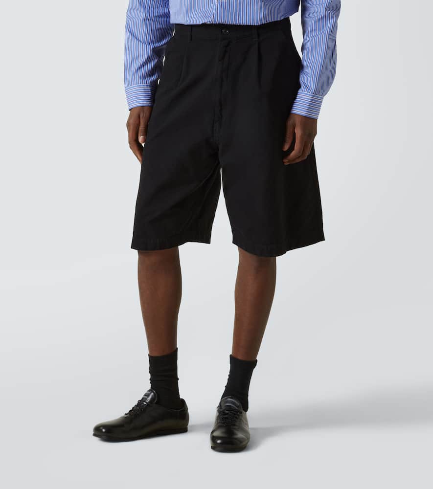 Pleated high-rise shorts