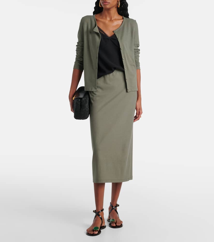 Cotton midi skirt