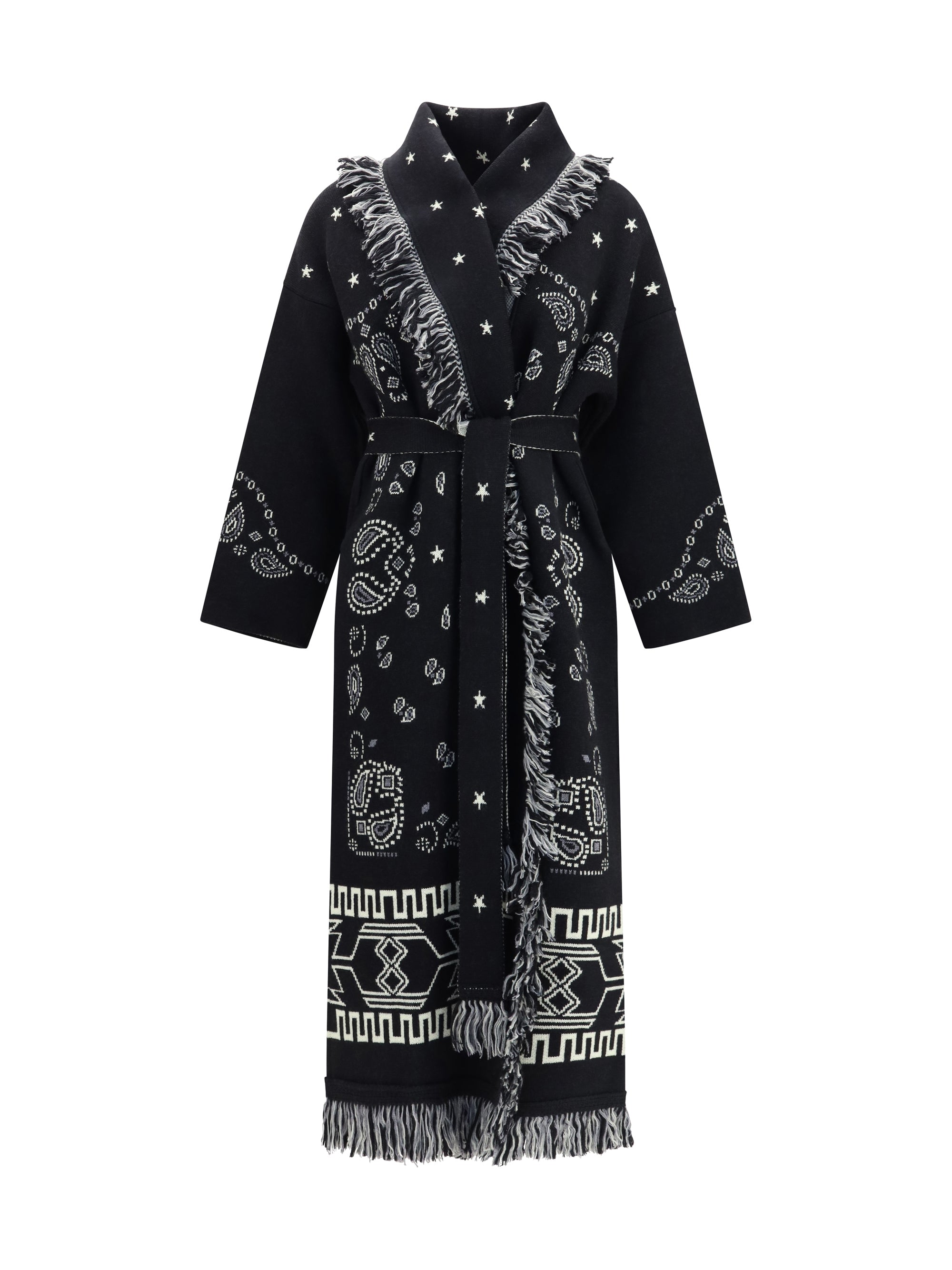 Bandana Jacquard Coat — Black