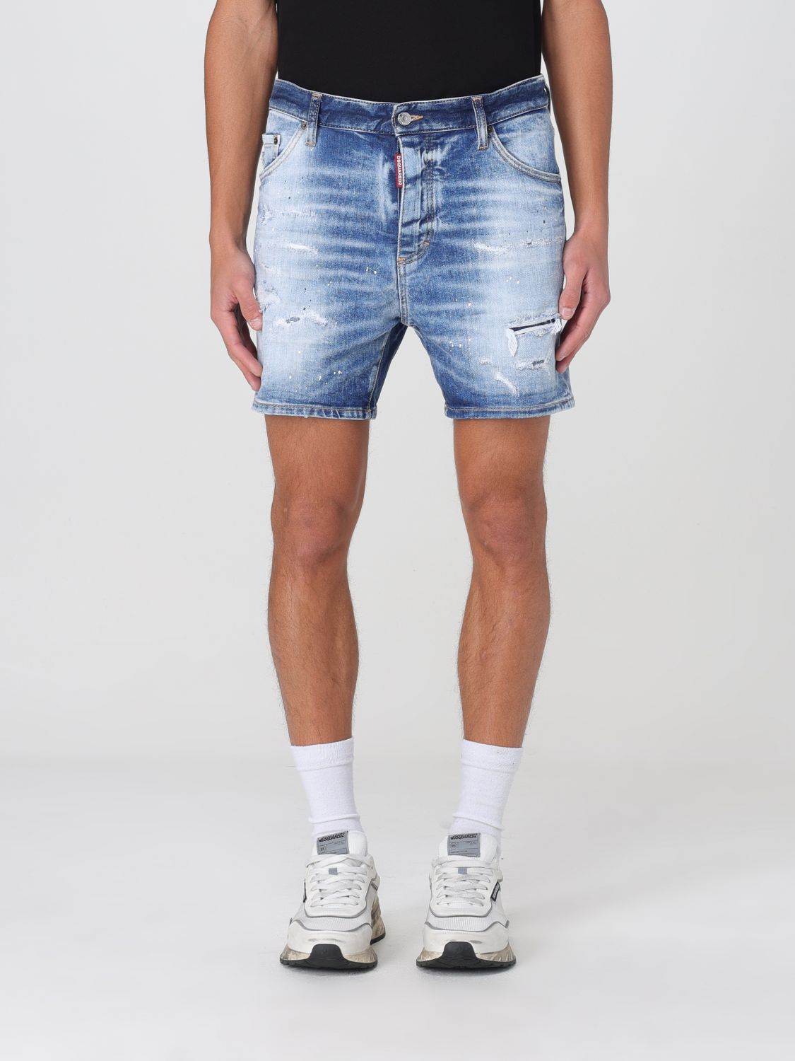 Distressed-effect shorts - Blue