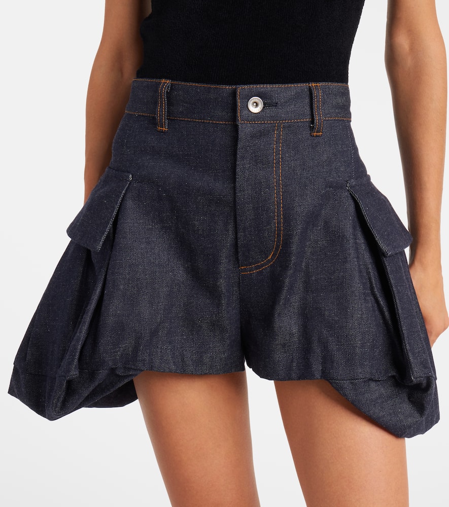 High-rise denim shorts