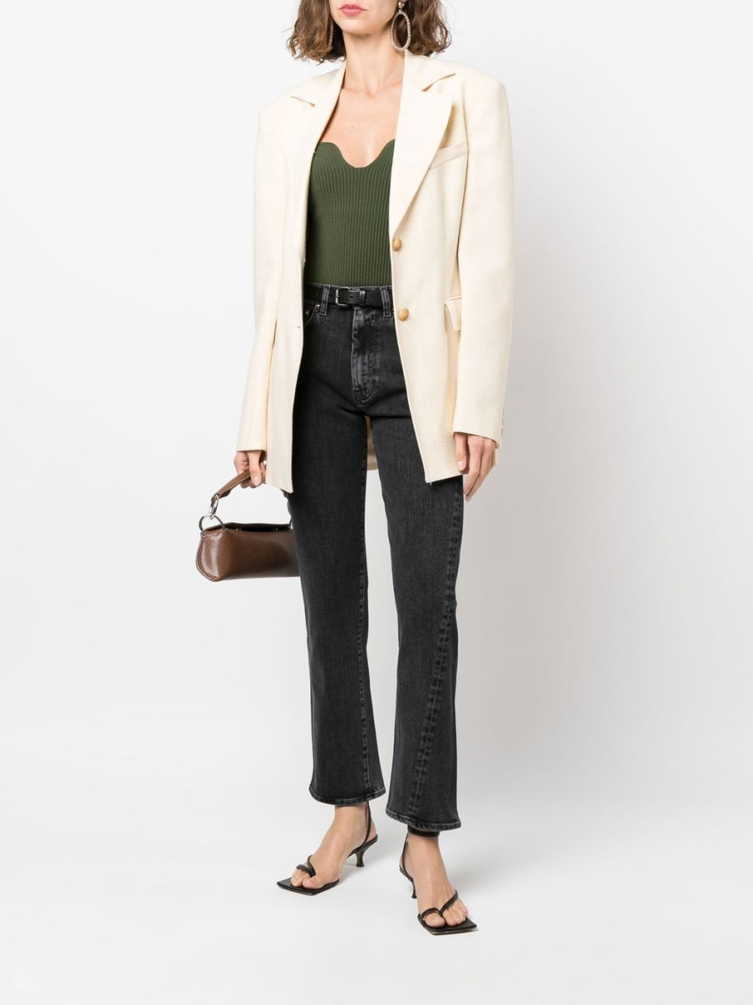Twisted-seam straight-leg jeans - Grey