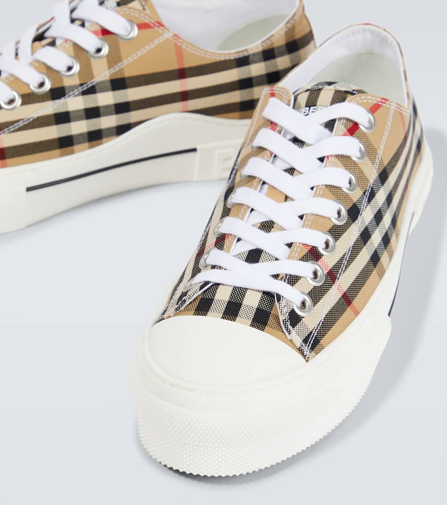 Check canvas sneakers