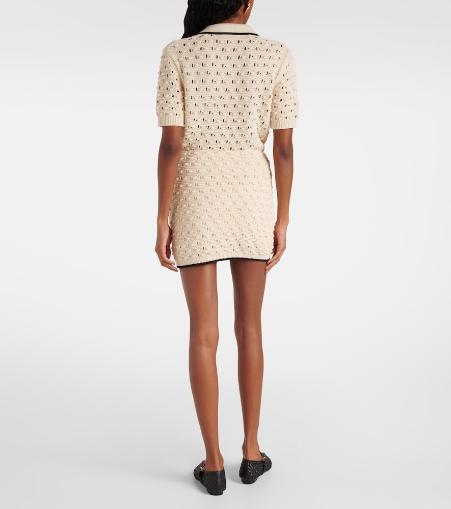 Bauble pointelle cotton miniskirt