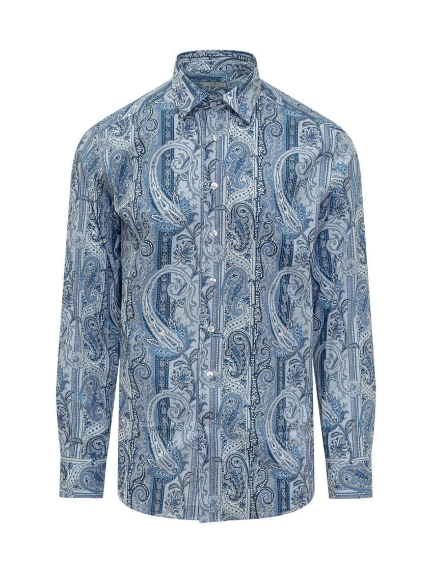Blue Slim Paisley Shirt
