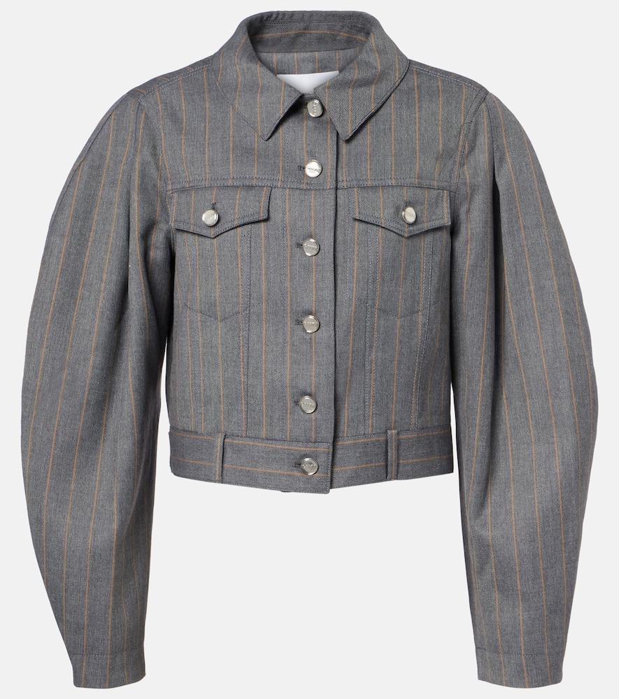 Pinstripe cropped jacket