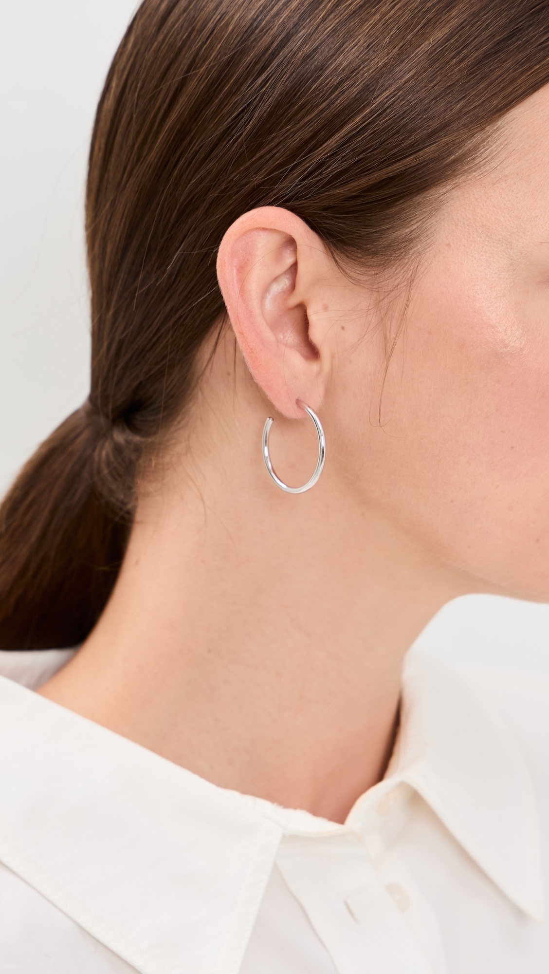 Thread Mini Hoops Silver One Size