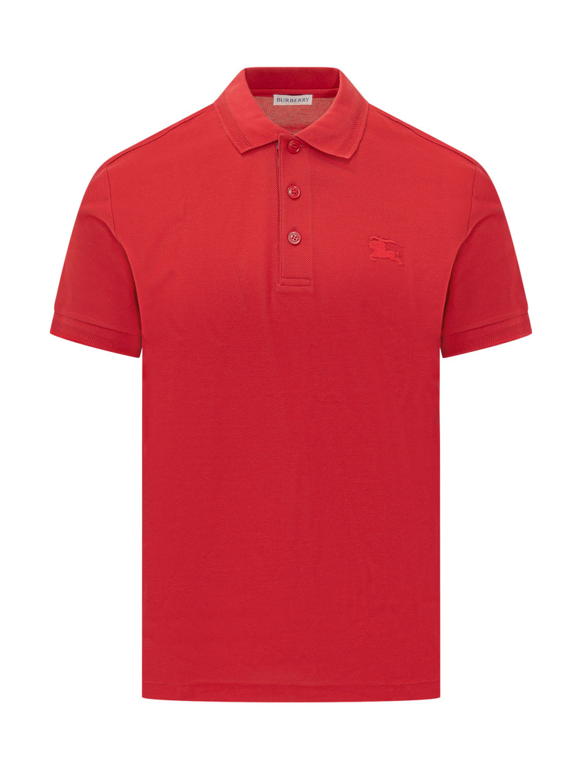 Red Logo Shirt Collar Polo