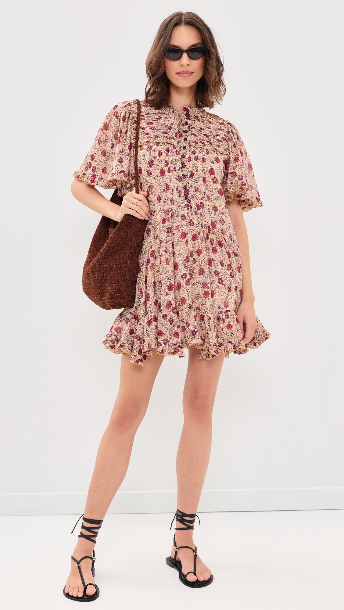 Daynia Dress Ecru/Raspberry