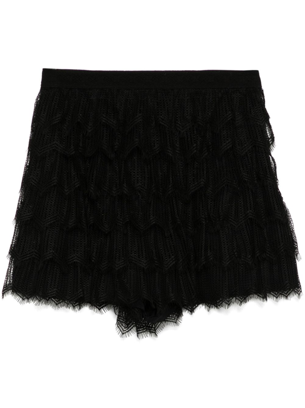 Sense of Ink Collection silk lace shorts - Black