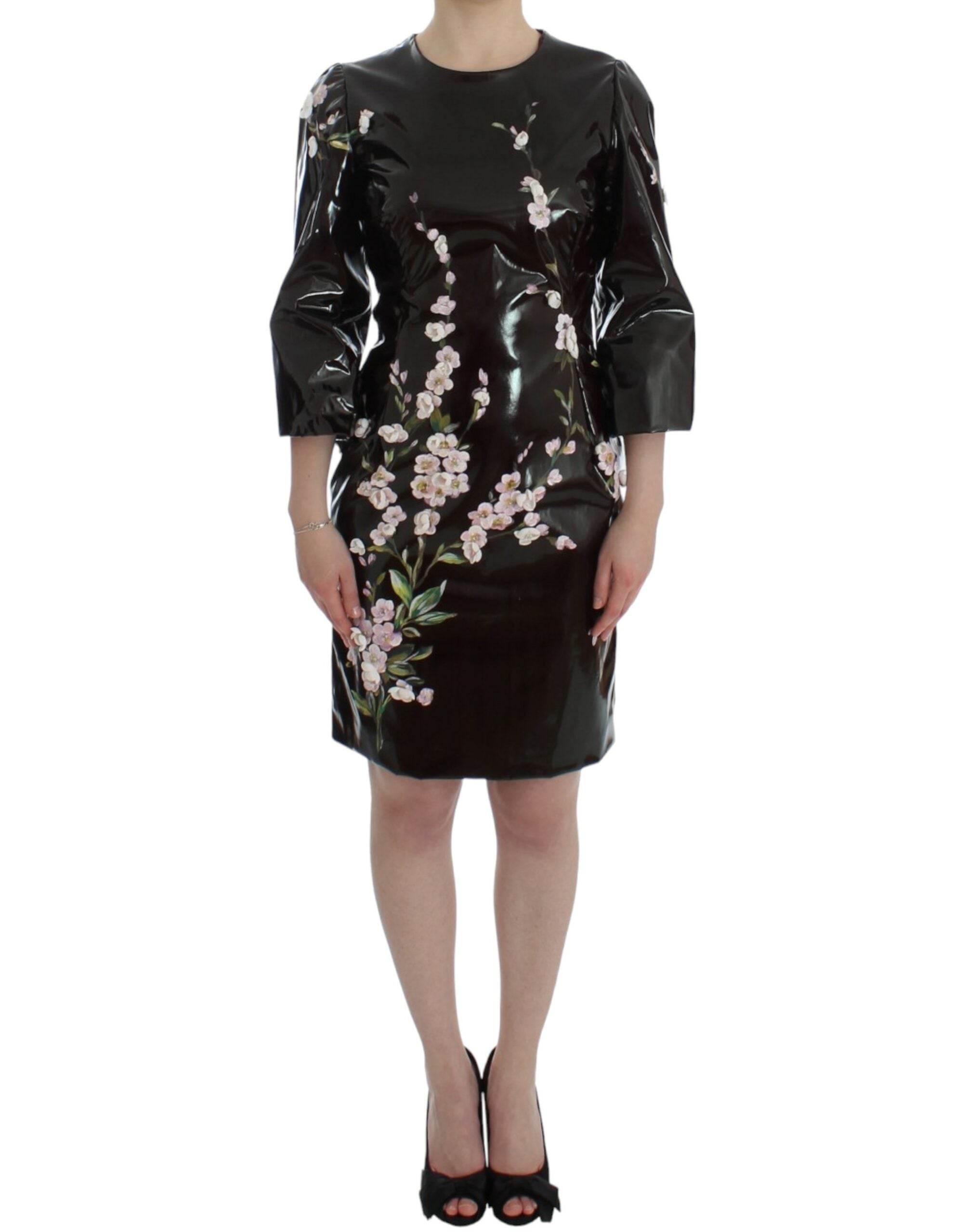 Floral Print Dress — Black