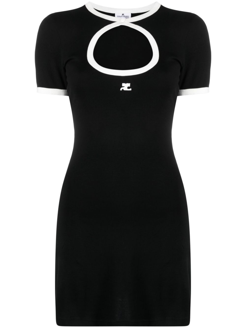 Cut-out cotton minidress - Black