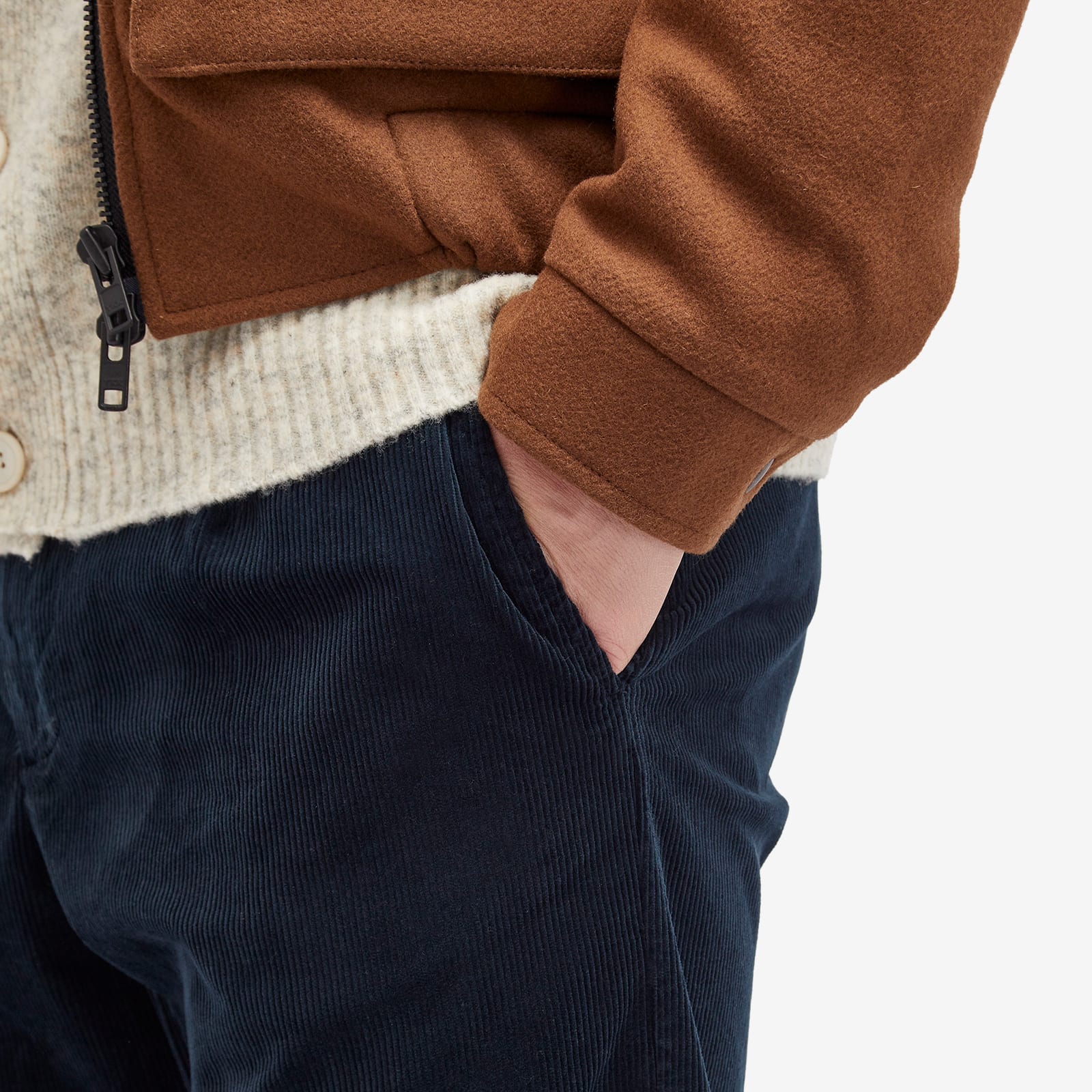 Men's Bill Corduroy Trousers in Navy Blue