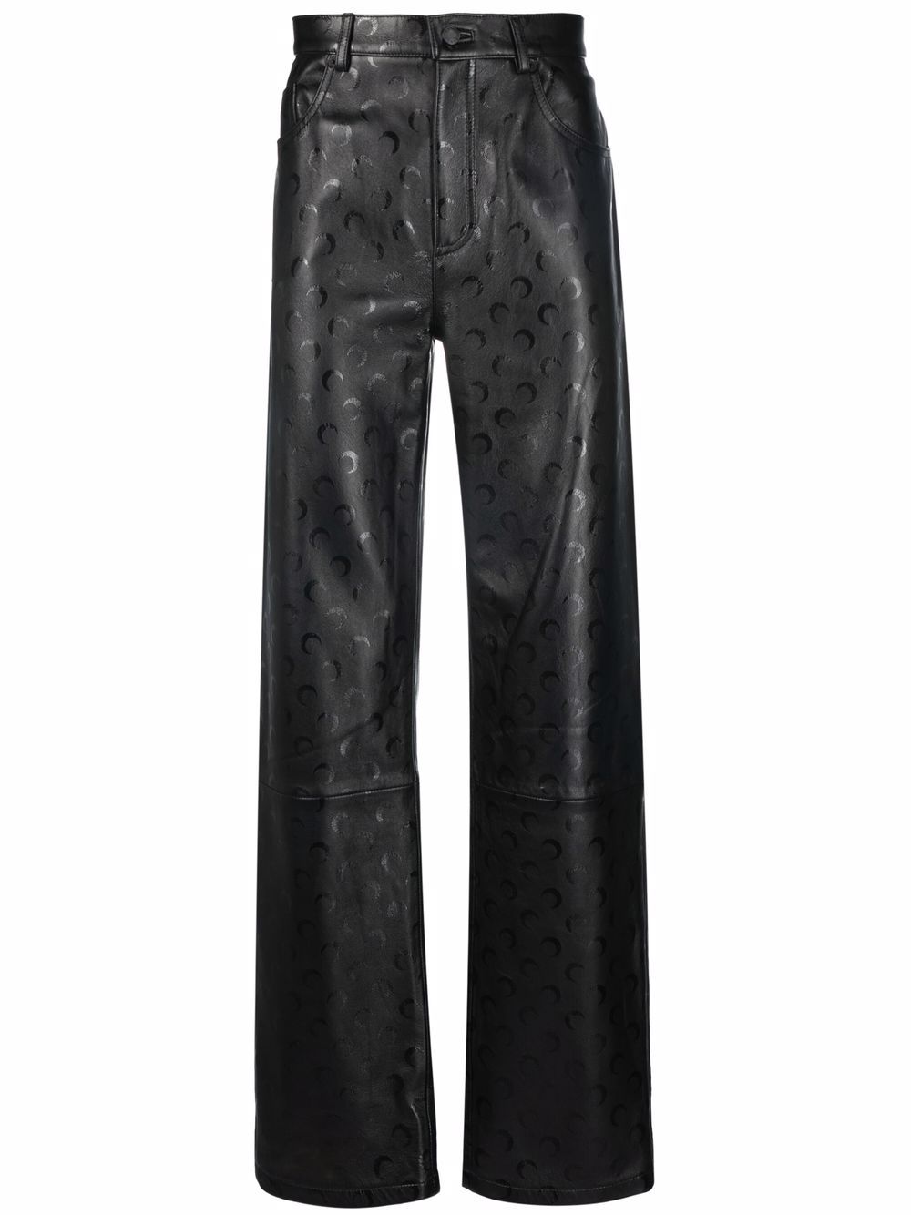 Crescent-moon print trousers - Black