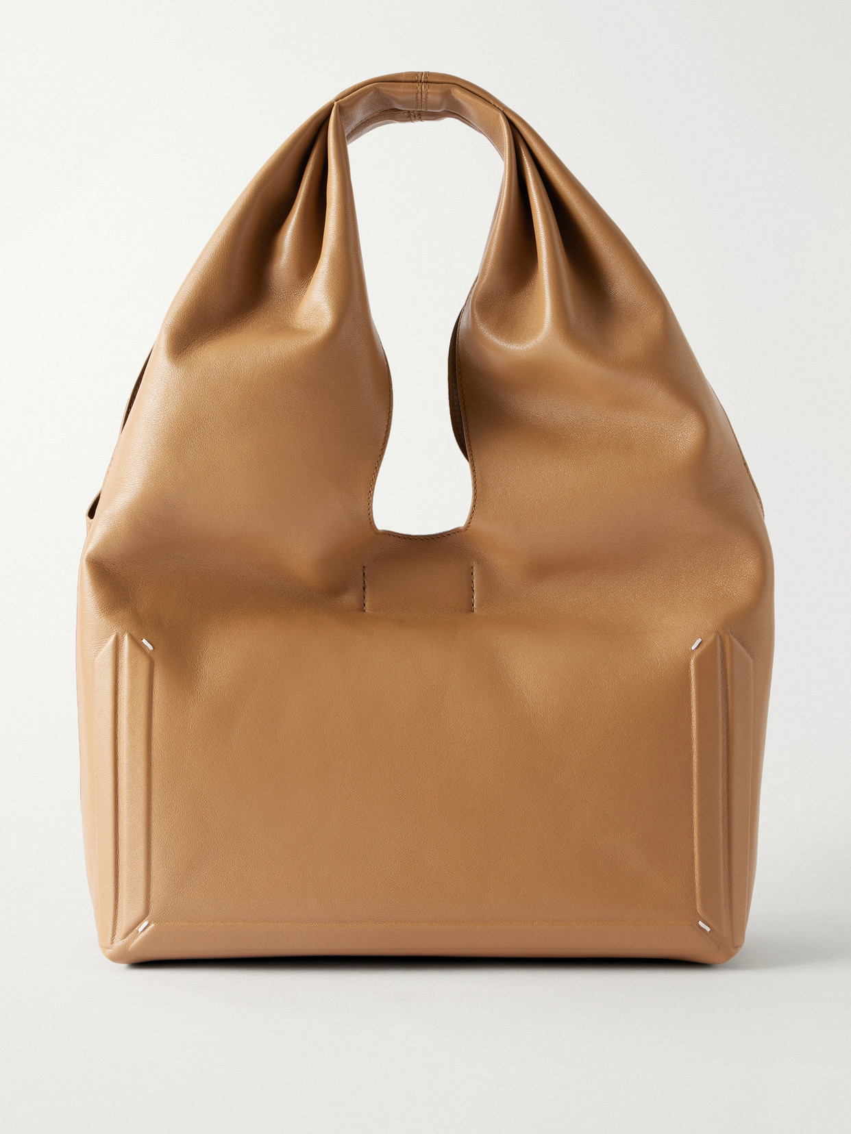Box Medium Leather Shoulder Bag - Brown