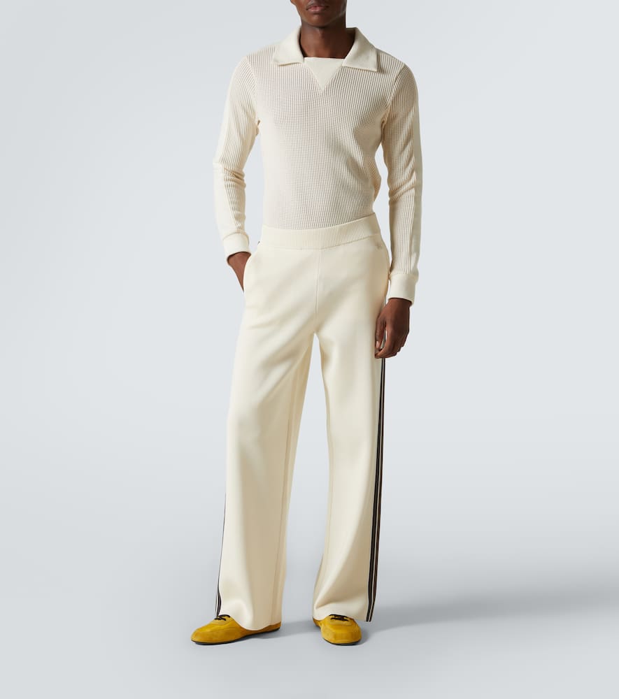 Wales Bonner Song cotton mesh polo shirt