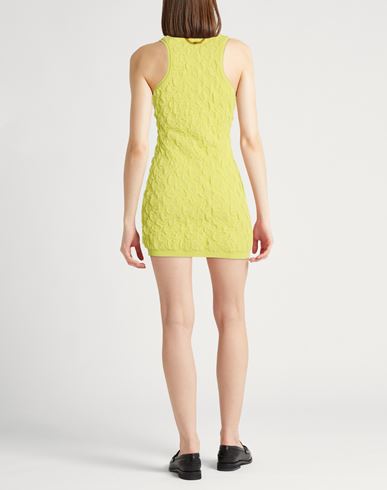 Woman Mini dress Lime green Size 6 Viscose, Polyamide, Cotton, Elastane