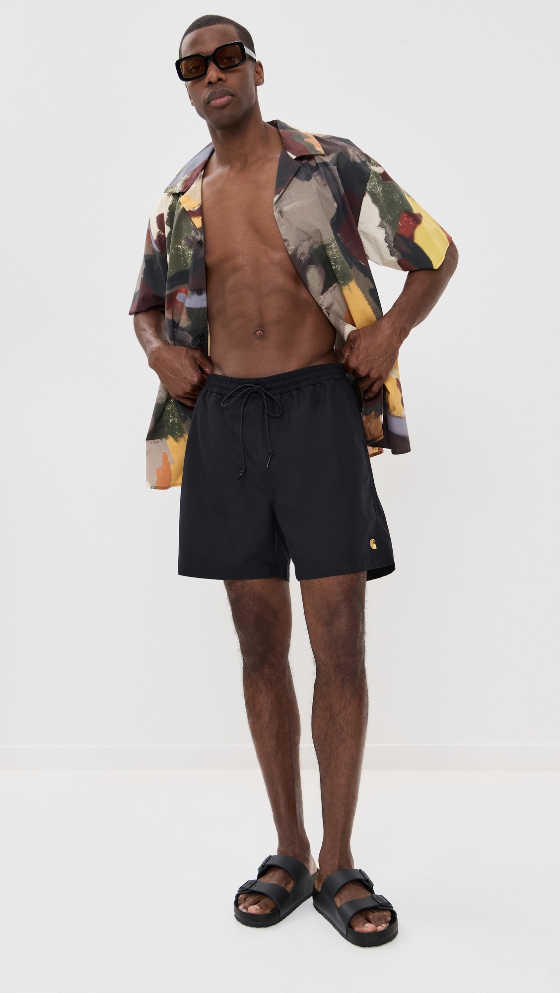 Carhartt WIP Chase Swim Trunks 5.5 Black / Gold
