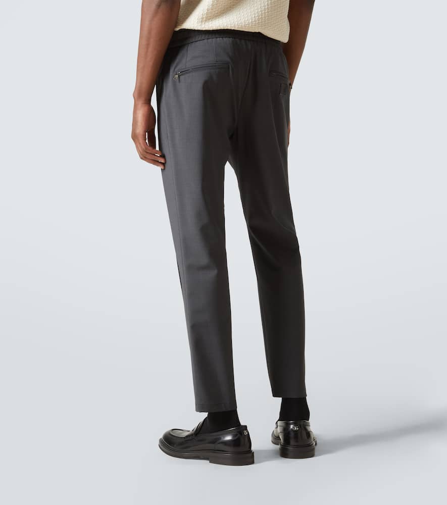 Wool-blend straight pants