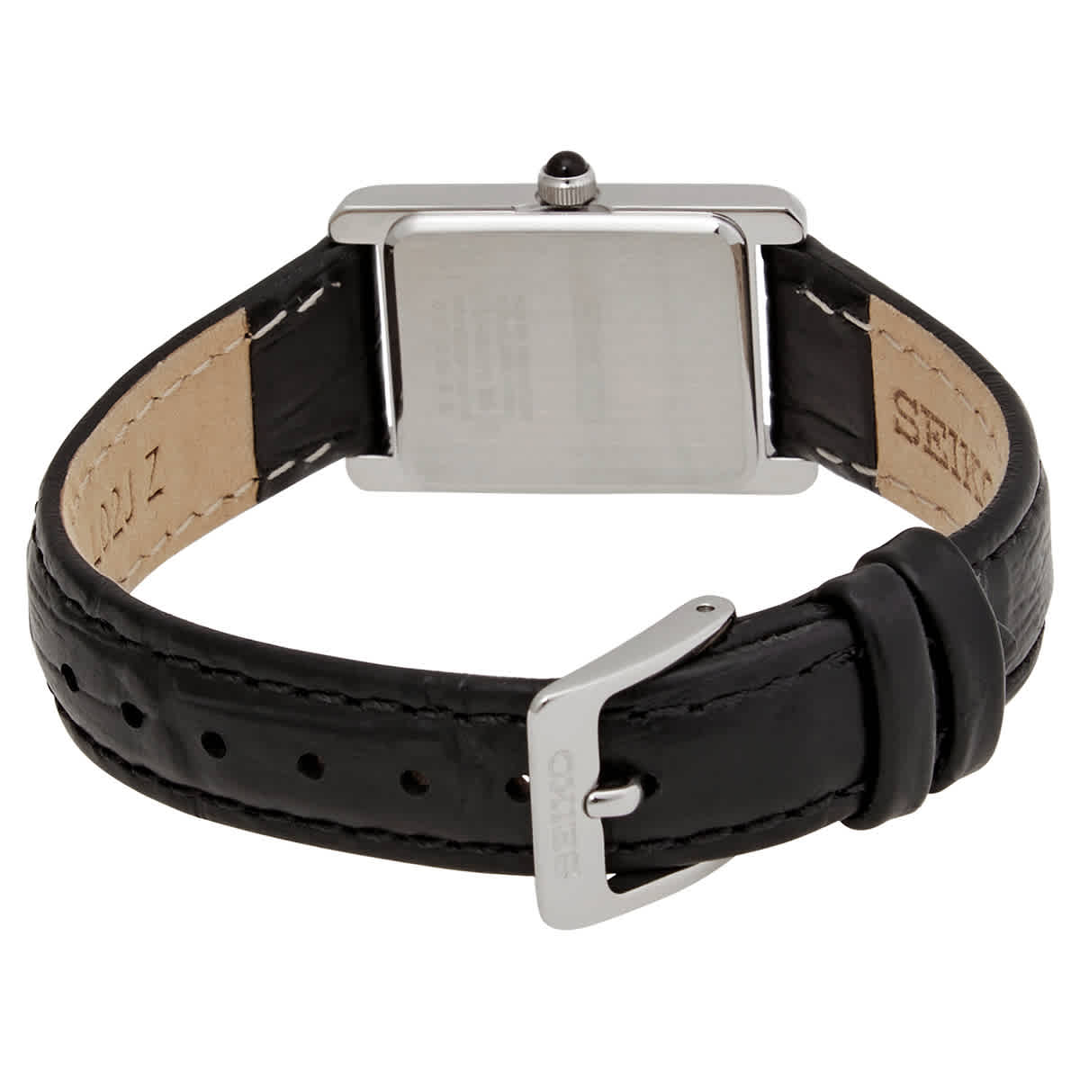 Quartz White Dial Black Leather Ladies Watch SWR053
