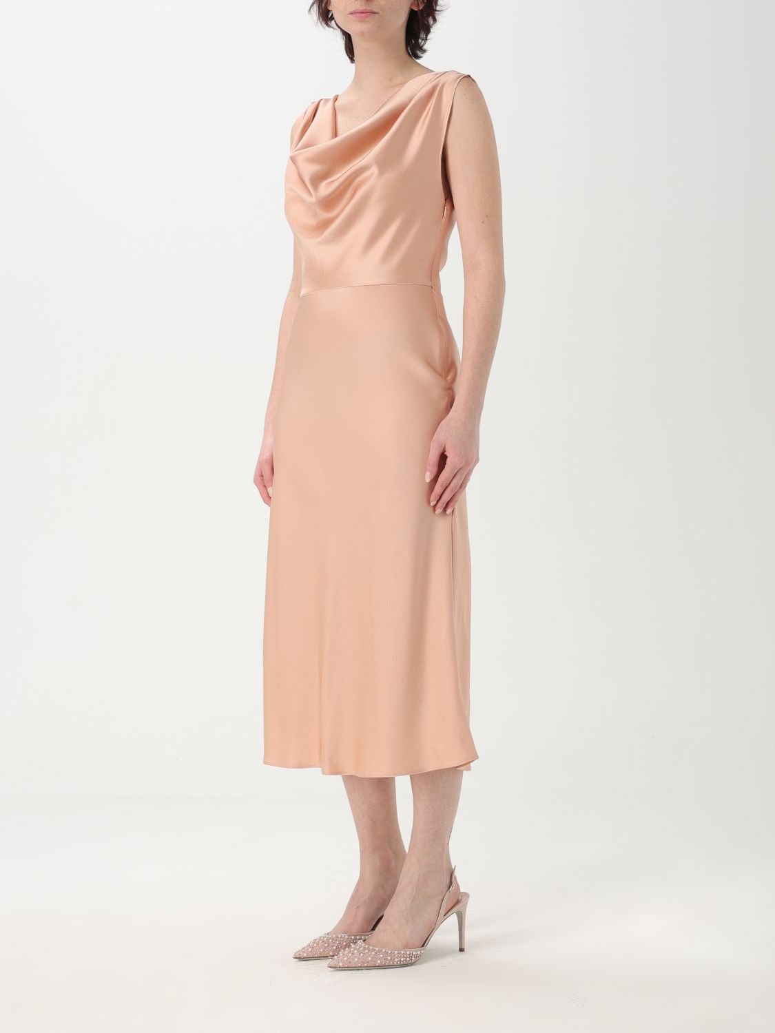 Satin midi dress - Pink