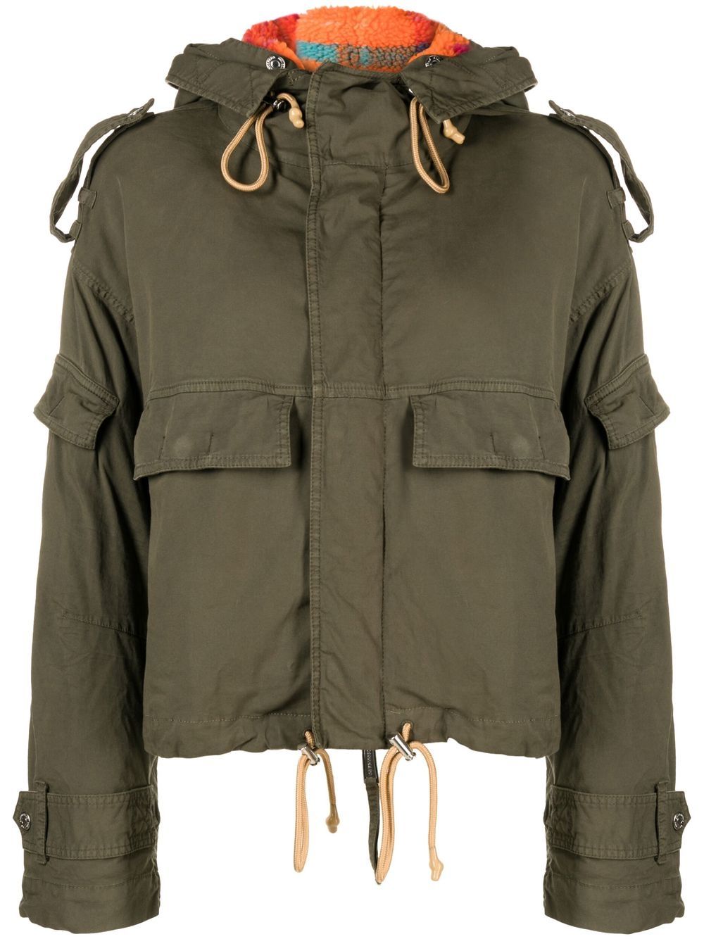 Fleece-lined hooded jacket - Green
