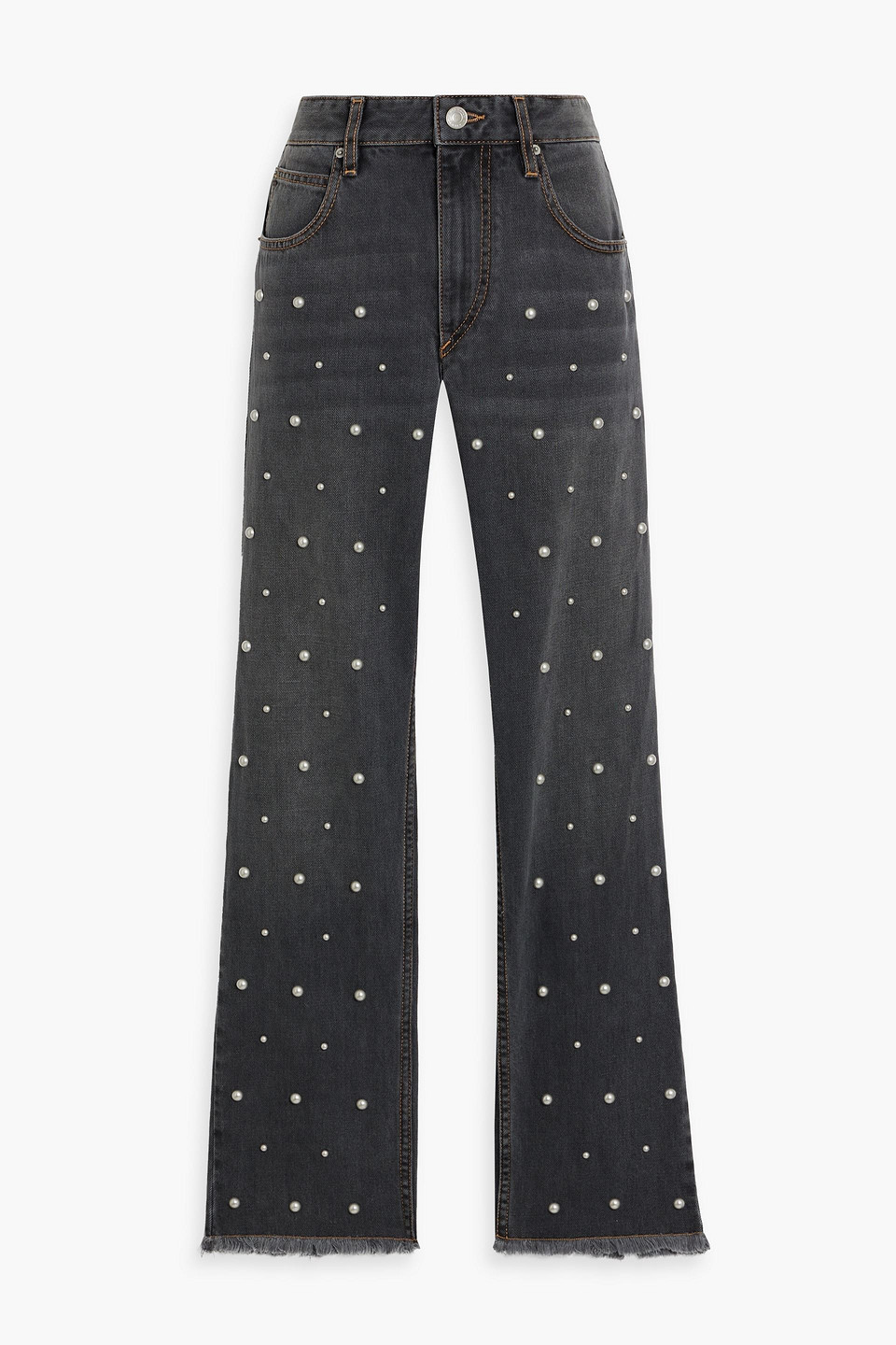 Dulano studded mid-rise straight-leg jeans - Gray - FR 34