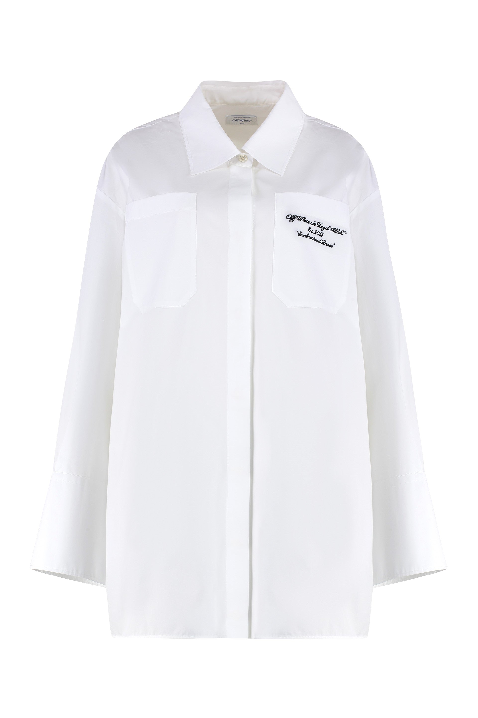Cotton Shirtdress with Two Front Pockets