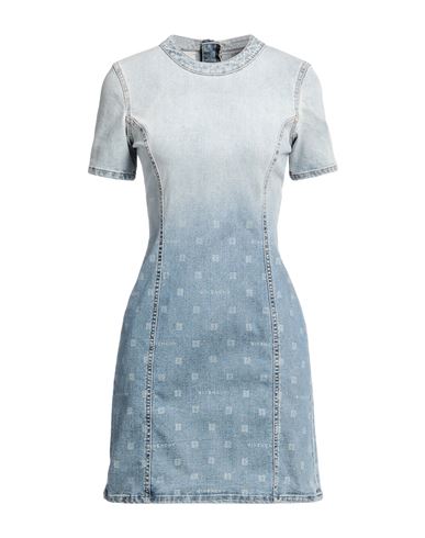 Woman Mini dress Blue Size 10 Cotton, Elastane