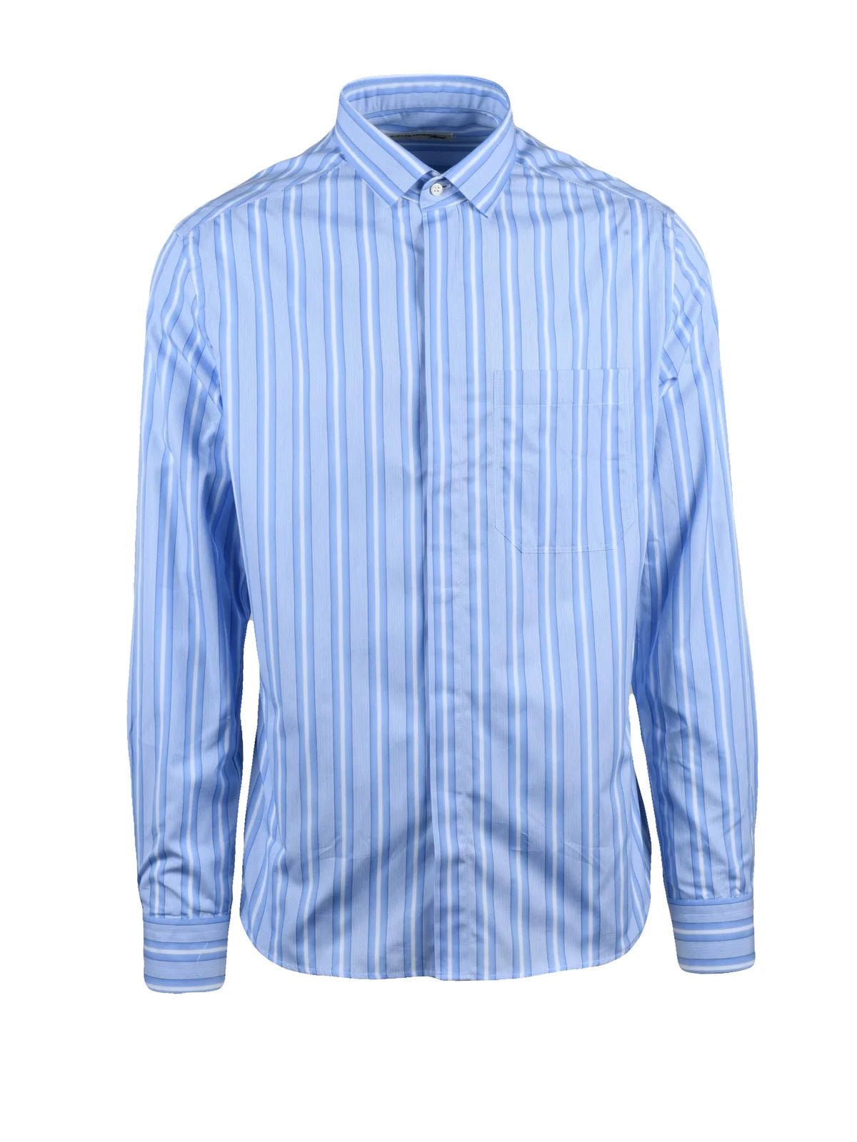 White/Sky Blue Cotton Shirt