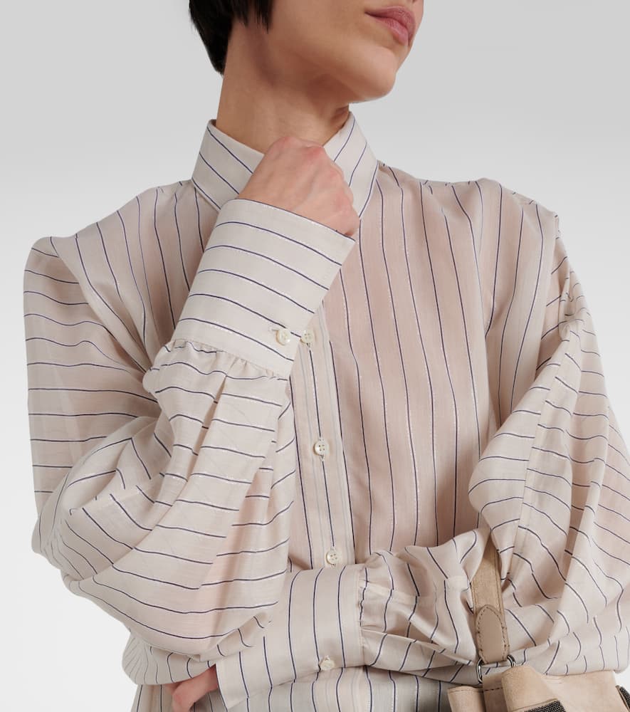 Cotton-blend lamé shirt