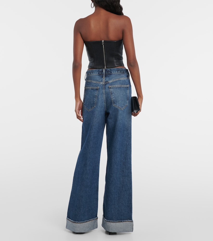 Faux leather bustier top